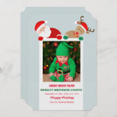 サンタとルドルフのホリデーフォトカード シーズンカード (正面/裏面)