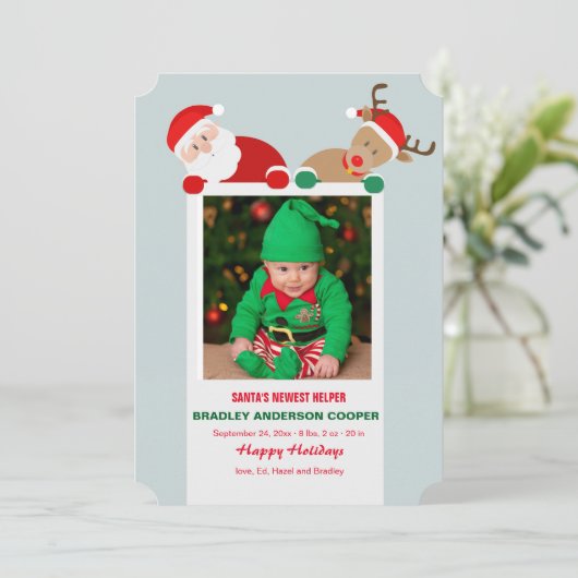 サンタとルドルフのホリデーフォトカード シーズンカード (スタンド正面)