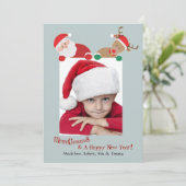 サンタとルドルフのホリデー写真カード シーズンカード (スタンド正面)