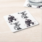 サンタとルドルフ・オブ・フィンランド・クリスマスコースター スクエアペーパーコースター (アングル)
