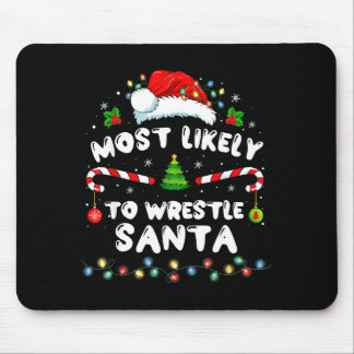 サンタとレスリングしそうなクリスマス 楽しいXmasギフト マウスパッド