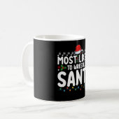 サンタとレスリングする可能性大 クリスマス レスリング コーヒーマグカップ (正面左)