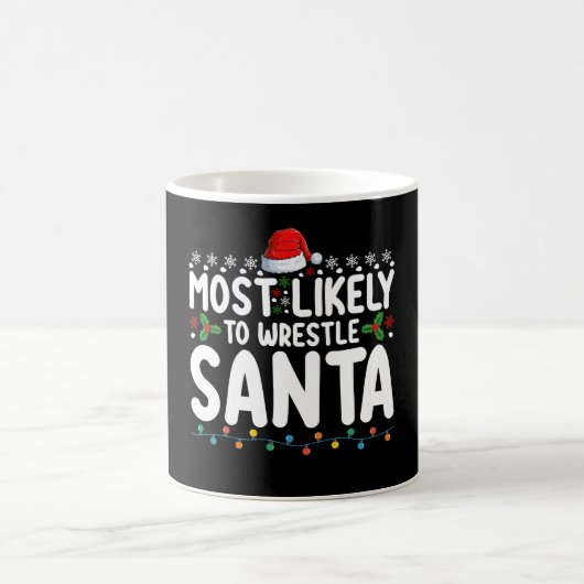 サンタとレスリングする可能性大 クリスマス レスリング コーヒーマグカップ (中央)