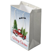 サンタとレッドトラックとのメリークリスマス抱き枕 ミディアムペーパーバッグ (正面アングル)