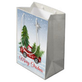 サンタとレッドトラックとのメリークリスマス抱き枕 ミディアムペーパーバッグ (裏面アングル)