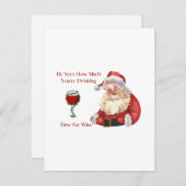 サンタと一緒にどれだけ飲んでいるか、彼は見ている シーズンカード (正面/裏面)