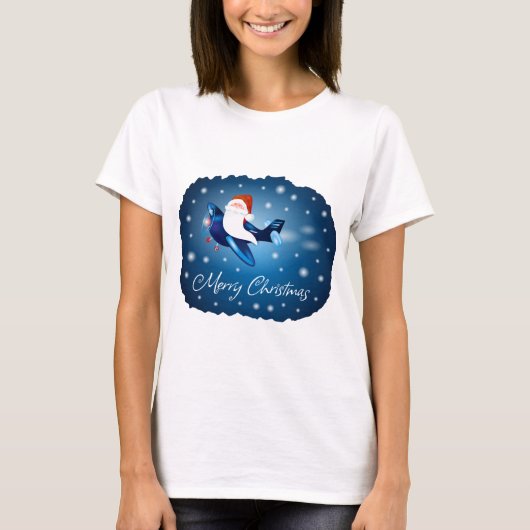 サンタと一緒にクリスマスを祝おう Tシャツ (正面)
