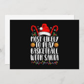 サンタと一緒にクリスマスバスケをやる可能性が最も高い 招待状 (正面/裏面)