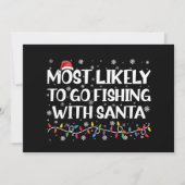 サンタと一緒にクリスマス釣りに行く可能性が最も高い クリスマス釣り 招待状 (正面)