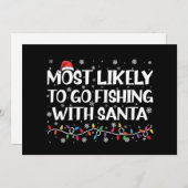 サンタと一緒にクリスマス釣りをする可能性が最も高い クリスマス釣り シーズンカード (正面/裏面)
