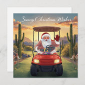 サンタと一緒にゴルフのクリスマス　太陽の州から シーズンカード (正面/裏面)