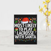 サンタと一緒にラクロスをプレーする可能性が最も高いクリスマス カード (黄色い花)