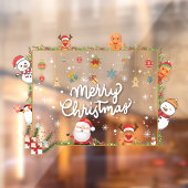 サンタと一緒に楽しいクリスマスの雪 ウィンドウサイン (シート2)