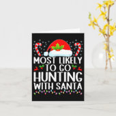 サンタと一緒に狩猟に行く可能性が最も高い クリスマス カード (黄色い花)
