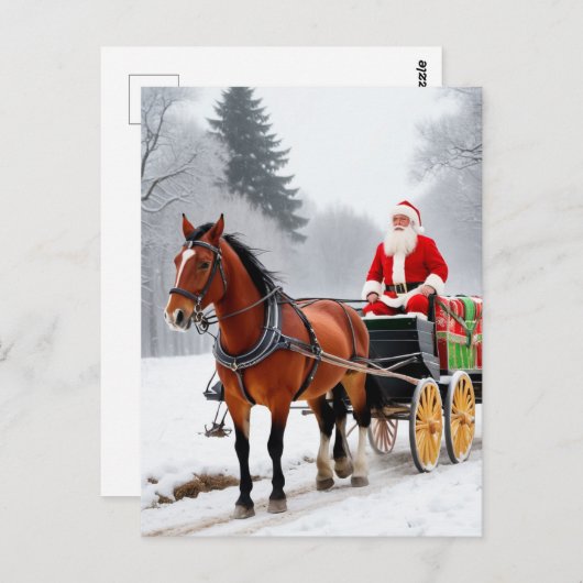 サンタと五脚馬 ポストカード (正面/裏面)
