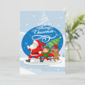 サンタと仲間たちのクリスマスカード シーズンカード (スタンド正面)
