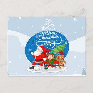 サンタと仲間たちのクリスマスカード シーズンポストカード