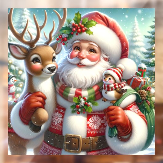 サンタと仲間の窓が引っかかる ウィンドウサイン