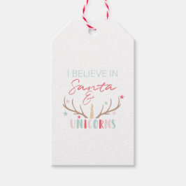 「サンタと信じユニコーンに入ったI In Santa & Unicorns」クリスマスプレゼントラベ ギフトタグ