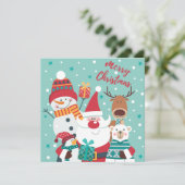 サンタと共同の漫画カード (スタンド正面)