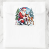 サンタと冬のトナカイ スクエアシール (バッグ)