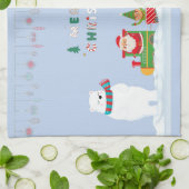 サンタと北極熊 キッチンタオル (折り畳み)