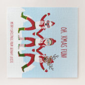 サンタと友人のクリスマスおもしろい ジグソーパズル (横)