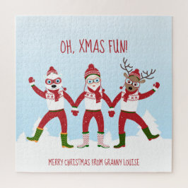 サンタと友人のクリスマスおもしろい ジグソーパズル