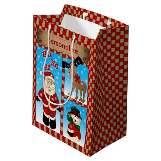 サンタと友人 ミディアムペーパーバッグ (裏面アングル)