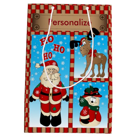 サンタと友人 ミディアムペーパーバッグ (裏面)