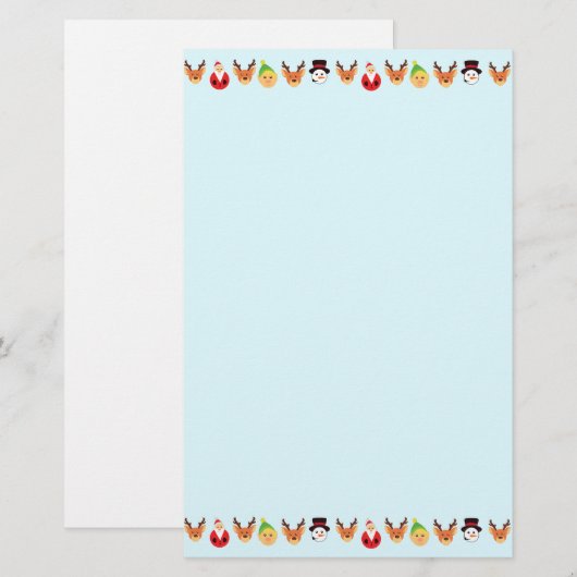 サンタと友人 便箋 (正面/裏面)