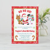 サンタと友達のクリスマス誕生日 招待状 (スタンド正面)