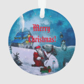 サンタと夜 – クリスマスセラミックオーナメント オーナメント (裏面)