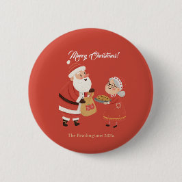サンタと奥さん メリークリスマス 缶バッジ