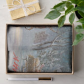 サンタと子どもとトナカイの雪の夕べ 薄葉紙 (ギフト)