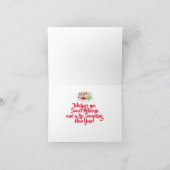 サンタと子供のクッキーを焼くクリスマスカード サンキューカード (内部)