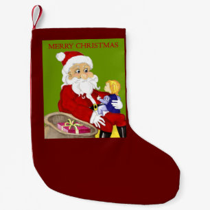 サンタと子供のクリスマスストッキング スモールクリスマスストッキング