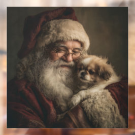 サンタと子犬 ウィンドウサイン