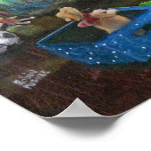 サンタと子犬、クリスマスイブ ポスター (角)