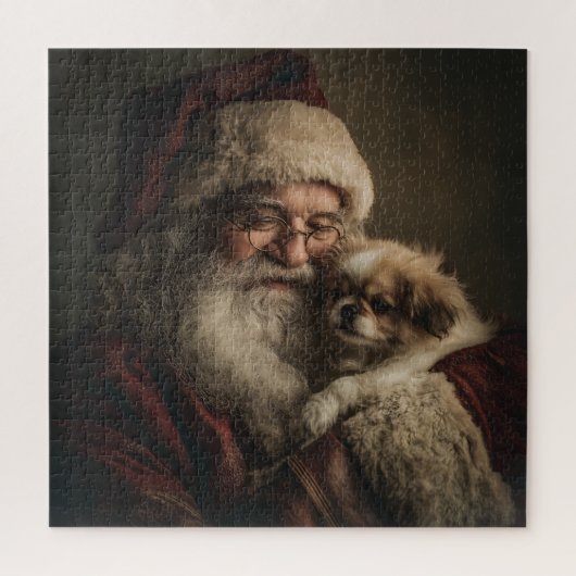 サンタと子犬 ジグソーパズル (縦)