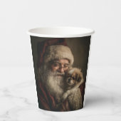 サンタと子犬 紙コップ (裏面)