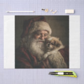 サンタと子犬 薄葉紙 (クラフト)