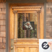 サンタと子猫 ウィンドウサイン (ホームデコレーション)