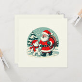 サンタと小さな北極クマ カード (正面/裏面インサイチュ)