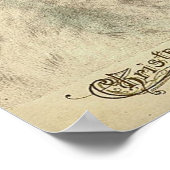 サンタと小さな女の子クリスマスグリーティングカード ポスター (角)