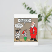 サンタと小人のおもしろいなりすましギフト&ティー シーズンポストカード (スタンド正面)