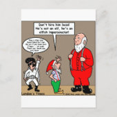サンタと小人のおもしろいなりすましギフト&ティー シーズンポストカード (正面)