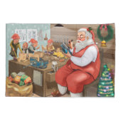 サンタと小人のおもちゃ作り |クリスマス 枕カバー (裏面)