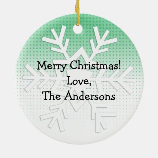 サンタと小人インフェイスマスクカスタム文字 セラミックオーナメント (裏面)