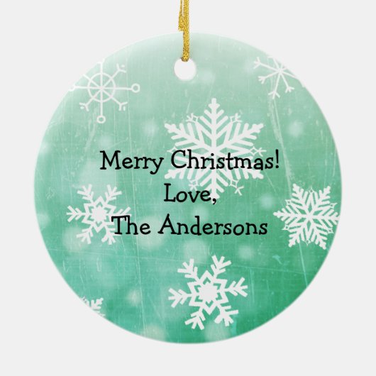 サンタと小人インフェイスマスクカスタム文字 セラミックオーナメント (裏面)